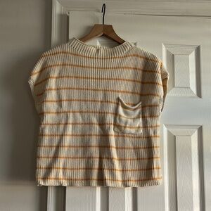 By Together Orange and Cream Striped Knit Top
